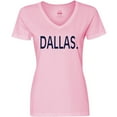 thumbnail image 3 of Inktastic Dallas in Blue Text Women's V-Neck T-Shirt, 3 of 5