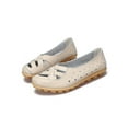 thumbnail image 3 of Gomelly Ladies Shoes Driving Lightweight Slip On Boat Shoes Work Non Slip Comfort Flats Breathable Loafers Beige 4.5, 3 of 8