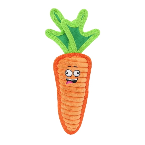 Tuffy Funny Food Carrot Durable Plush Squeaky Dog Toy
