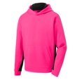 thumbnail image 5 of Sport-Tek Youth Sport Wick Fleece Colorblock Hooded Pullover-XS (Neon Pink/ Black), 5 of 6
