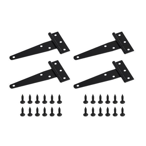 4Pcs Heavy Duty T Hinges For Outdoor Use Galvanized Iron Mounting Screws