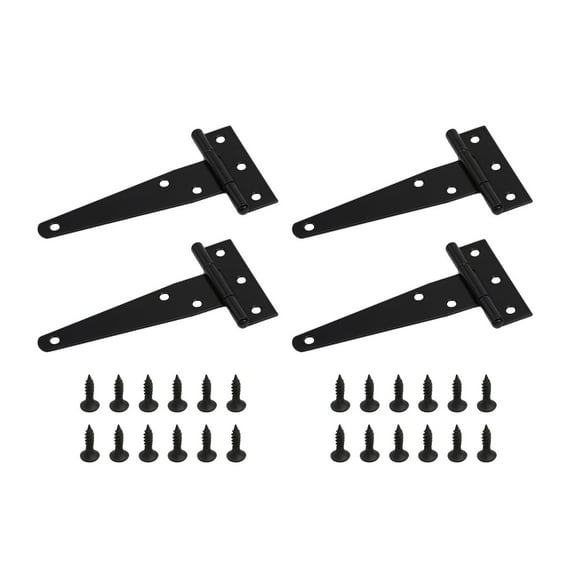 4 Pcs Charnières en T Robustes avec Vis de Montage Charnières en T Galvanisées pour Portes