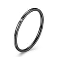 thumbnail image 3 of 1mm Black/Rose Gold/Silver CZ Band Women Stainless Steel Engagement Ring Sz 5-10, 3 of 9