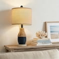 thumbnail image 3 of Oneach Farmhouse Table Lamp for Living Room Bedroom 20" Coastal Navy Blue Nightstands Bedside Lamps Ocean Beach Style, 3 of 9