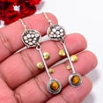 thumbnail image 2 of Yellow Tiger Eye - South Africa 925 Sterling Silver Two Tone Earring 2.25" E9422, Christmas Gift, 2 of 4