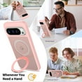 thumbnail image 3 of Asuwish Phone Case for Google Pixel 9 Pro XL/10 Pro XL Tempered Glass Screen Protector Magnetic Bracket stand Translucent Shockproof Protective Cell Cover Pixel9ProXL Pixel10ProXL Nine Women Men Pink, 3 of 7