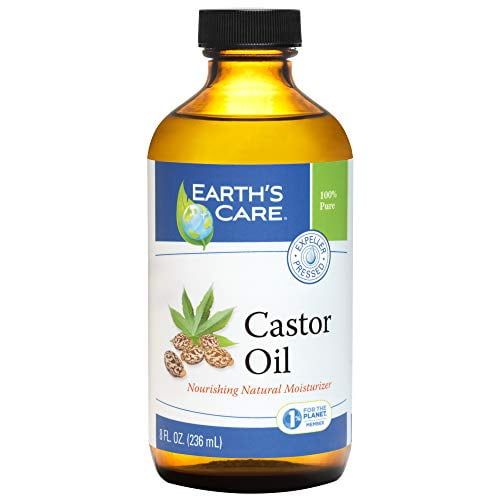 Earth's Care Huile de Ricin Pure, Expulser Pressé, Sans Conservateurs, Couleurs Ou Parfums, Qualité USP, Sans-ogm, Embouteillé aux États-Unis