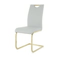 thumbnail image 6 of 6 Pieces Modern Dining Chairs with Faux Leather Padded Seat, Upholstered Chair Set with Chrome Metal Legs, Side Chairs Set for Kitchen, Living Room, Bedroom, Waterproof and Antifouling, Grey+Gold, 6 of 9