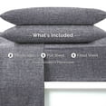 thumbnail image 6 of Martex Easy Living 4-Piece Queen Microfiber Sheet Set | Brushed Soft Easy Care | Blue Crosshatch, 6 of 9