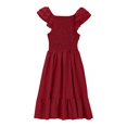 thumbnail image 5 of Gubotare Girls Summer Dresses Casual Baby Girls' Toddler Buttery-Soft Short Sleeve Twirl Dress Size 4-5T (Red,4-5 Years), 5 of 5
