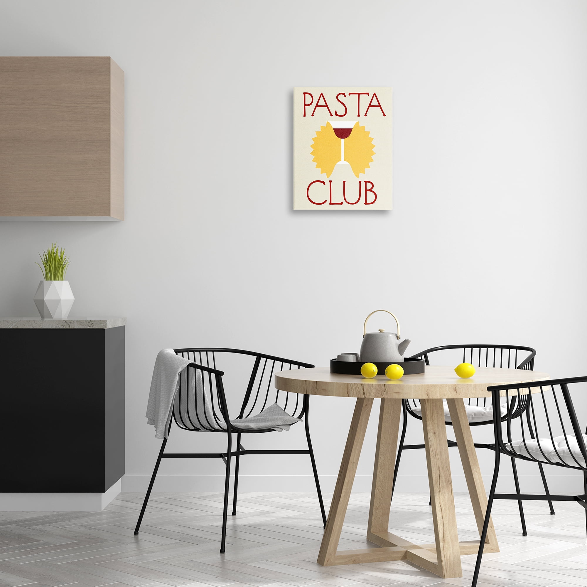 Stupell Industries Pasta Club with Wine Food & Beverage Painting Wrapped Canvas Art Print Wall Art, 16 x 20