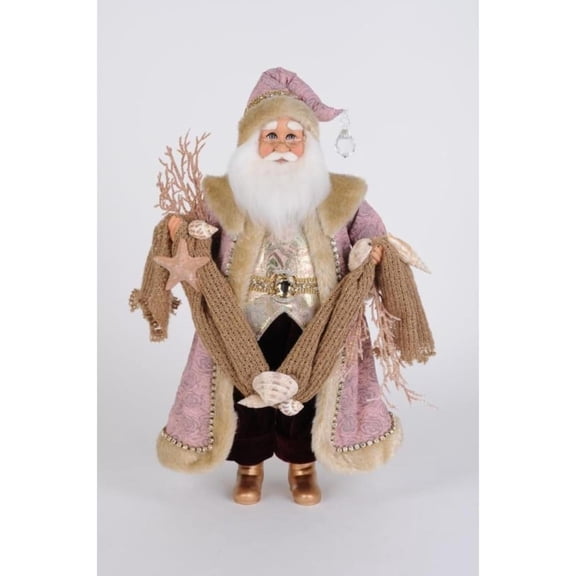 Karen Didion Rose Gold Coastal Santa Figurine Polyresin