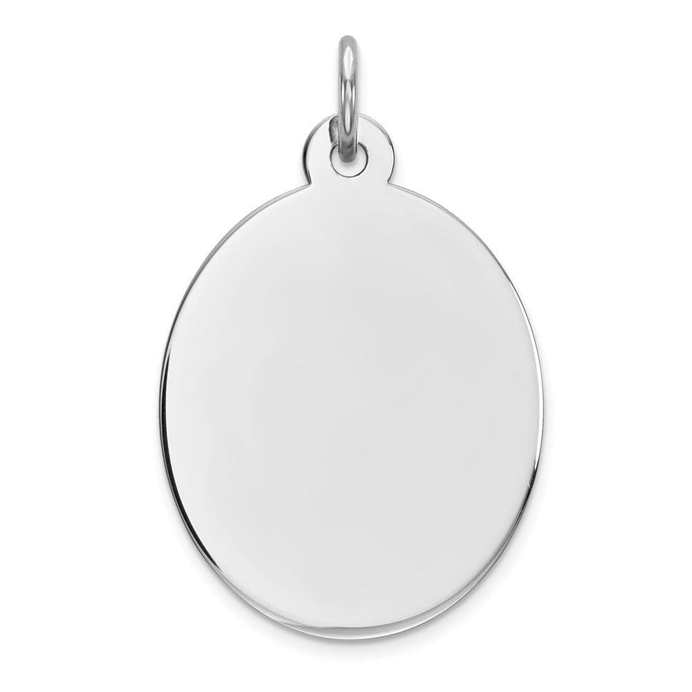 Details about   Sterling Silver Engravable Oval Polished Front and Back Disc Charm Pendant 