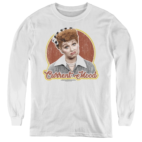 I Love Lucy Current Mood Youth Long Sleeve T-Shirt White