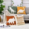 thumbnail image 5 of Dinosaur Rawr Means I Love You Home Decorative Throw Pillow Cover Set of 4, Inspirational Quote Cushion Case 20x20 for Boy Kid, Bedroom Nursery Sofa Couch Decor Dino Baby Shower Decoration Gifts, 5 of 5