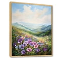 thumbnail image 2 of Designart "Mountain Countryside Adorned With Pansies I" Pansies Floater Framed Wall Art Living Room, 2 of 5