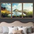 thumbnail image 3 of wall26 - 3 Piece Framed Canvass Wall Art - Reine Village, Lofoten Islands, Norway - Modern Home Art Stretched and Framed Ready to Hang - 24"x36"x3 Natural, 3 of 5