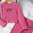 thumbnail image 6 of TOWED22 Infant Toddler Girls Cute Outfits Fall Winter Clothes 2pcs Long Sleeve Graphic Sweatshirt and High Waist Pants Set Clothing(Pink,5-6 Y), 6 of 7