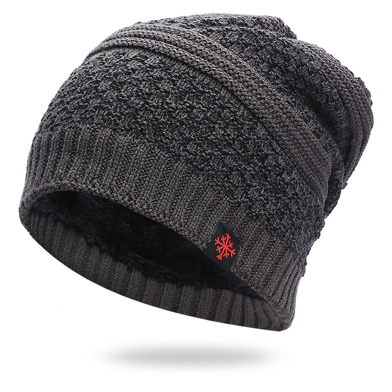Tanhomme Thick Knitted Unisex Winter Hat Cap Woolen Hat Winter Plus Velvet Hat Outdoor Cycling Warmth Unsix Hood Ski Hat Winter Hats for Women Men Silk Soft Slouchy Warm Hat