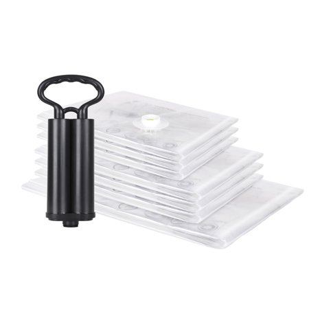Roll Up Closet Door Large Vacuum Storage Bags, Space Saver for Comforters Bedding Blanket Pillows Towel Clothes Reusable Clear Storage Bags 4 pc 56*80*30cm bags, 1pc double pump ()