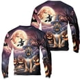 thumbnail image 3 of Spooky Halloween Night Witch Bloodhound Glowing Pumpkins All Over Print 3D Sweatshirt Unisex Merch Dog Lover - 12015, 3 of 6