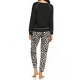 thumbnail image 2 of Flora by Flora Nikrooz Women's Solid Knit Top with Printed Velour Pajama Pant, 2 of 2