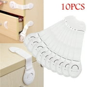 TASHHAR Child Safety Strap Locks 10-Pack Multipurpose Baby Drawer Lock Straps 3M Adhesive Proofing Cabinet Locks for Refrigerator, Cabinet, Drawer, Dishwasher, Toilet