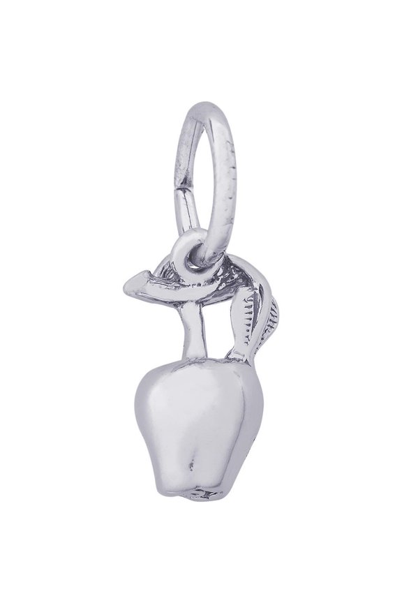 Three-Dimensional Sterling Silver Apple Accent Charm
