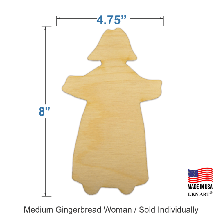 Buy Gingerbread Girl Cutout, Unfinished Wooden Craft, Paint By Line