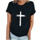 thumbnail image 1 of Camiseta Casual de Manga Corta de Cuello Redondo Impresa para las Mujeres, 95% Poliéster 5% Spandex Vintage Top Ligero para Diario, Fiesta Y Primavera Verano, 1 of 4