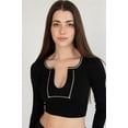 thumbnail image 2 of Ragstock Sporty Notch Neck Long Sleeve Shirt, 2 of 4
