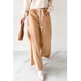 thumbnail image 5 of Women's Khaki Polka Dot Wide Leg Pants – Casual Drawstring Trousers for Daily Wear, XL, 5 of 7