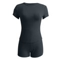 thumbnail image 5 of GZWYHT Two Piece Sets for Women Lounge Sets for Women Womens Two Piece Sets Casual Summer Outfits Sports Shirt Shorts Jogger Bodycon Sets Two Piece Sets for Women Summer Sets for Women Grey S, 5 of 9