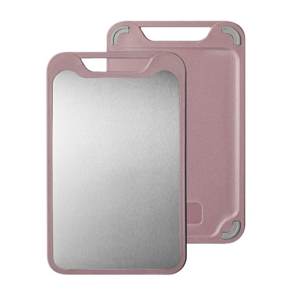 Snmubt Titanium Cutting Board - 100% Pure Titanium Cutting Board for Kitchen, Upgrade Double Sided Food-Grade Titanium Board, Titanium Cutting Boards for Meat Fruit & Vegetable (R, Iron)