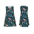 thumbnail image 7 of Naloa Flamingos And Birds Print Women's Summer Spring Casual Beach Sundress,Vacation Sleeveless Tank Crewneck Loose Dresses, 7 of 7