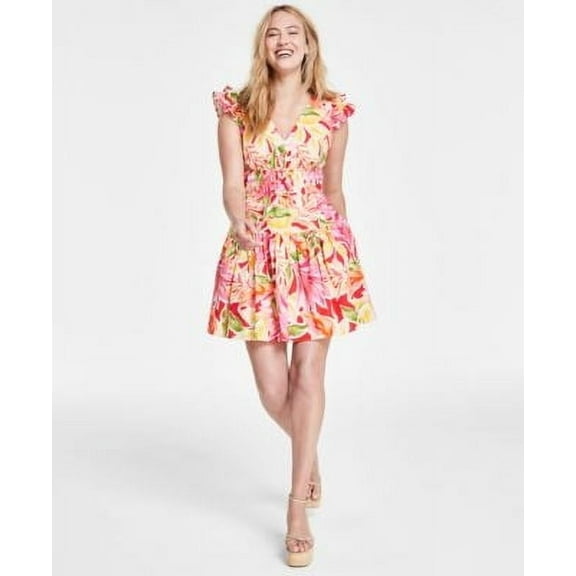 Vince Camuto Womens Cotton Printed Fit F Pink Multi 6