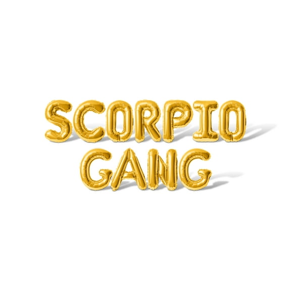Letter Balloons - SCORPIO GANG 16" Inch Alphabet Letters Foil Mylar Balloon Birthday Party Banner (Gold)