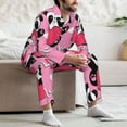 thumbnail image 7 of Hirioo Panda Heart Valentine Pink for Men's Pajama Sets 2 Piece Pjs Men's Long-Sleeved Pajama Set Button Down Sleepwear,S-XXL-X-Large, 7 of 7