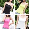 thumbnail image 3 of Chaleco de color sólido para mujer Correa de espagueti Slim Fit Casual camisola sin mangas Abanopi Blanco, 3 of 7