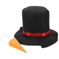 thumbnail image 2 of 1 juego de gorro de muñeco de nieve para cosplay Gorro y nariz de muñeco de nieve Gorro reutilizable para fiesta de Navidad, 2 of 4