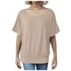 thumbnail image 3 of Camiseta oversize de mujer con mangas murciélago y manga corta - Poliéster, cuello redondo, liso/estampado floral, S-XXL para uso informal/de oficina, 3 of 4