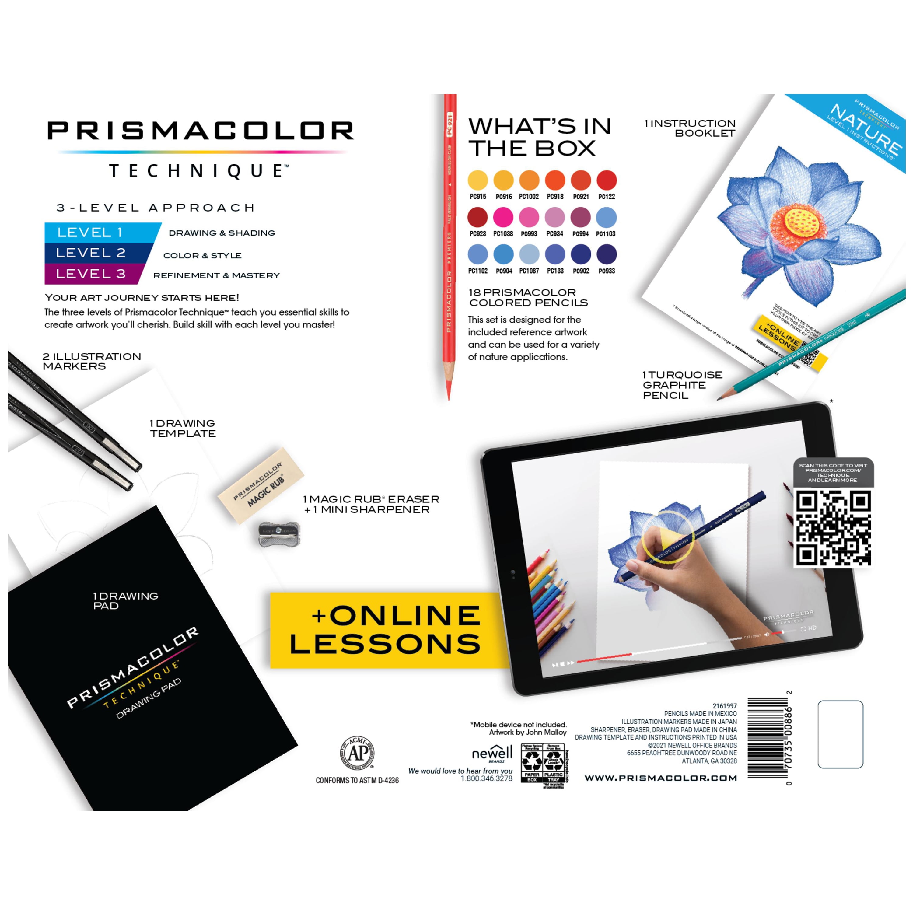 Prismacolor Technique, Art Supplies and Digital Art Lessons, Landscape Drawing Set, 25 Count, Adult