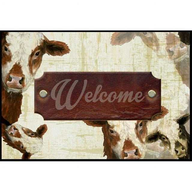 Carolines Treasures SB3065JMAT Welcome cow Indoor or Outdoor Mat