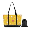 thumbnail image 7 of FORMRS Canvas Laptop Tote Bag for Women with 15.6" Computer Compartments Shoulder Handbag, White Stars, 7 of 7
