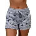 thumbnail image 2 of Jacenvly New Sports Shorts Women Fashion Women Drawstring Casual Pocket Loose Printed Sports Shorts Pants Soft Satiny Elastic High Waisttrendy Womens Yoga Shorts Gray, 2 of 6