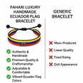thumbnail image 3 of Ecuador Flag Bracelet: Handmade, Adjustable Beaded String, Boho Jewelry, Unisex Patriotic Gift, 3 of 7