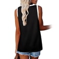 thumbnail image 3 of Guardurnaity Camiseta sin mangas con cuello en V para mujer Camiseta sin mangas de color informal Camiseta sin mangas con bloque Prendas para la parte del cuerpo Negro METRO, 3 of 6