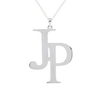 ♥ Personalized 2 Letter Initial Monogram Pendant Necklace in Sterling Silver