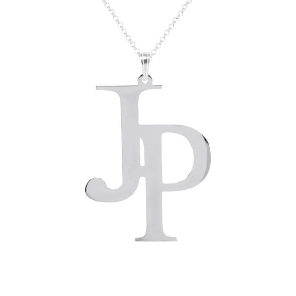 ♥ Personalized 2 Letter Initial Monogram Pendant Necklace in Sterling Silver