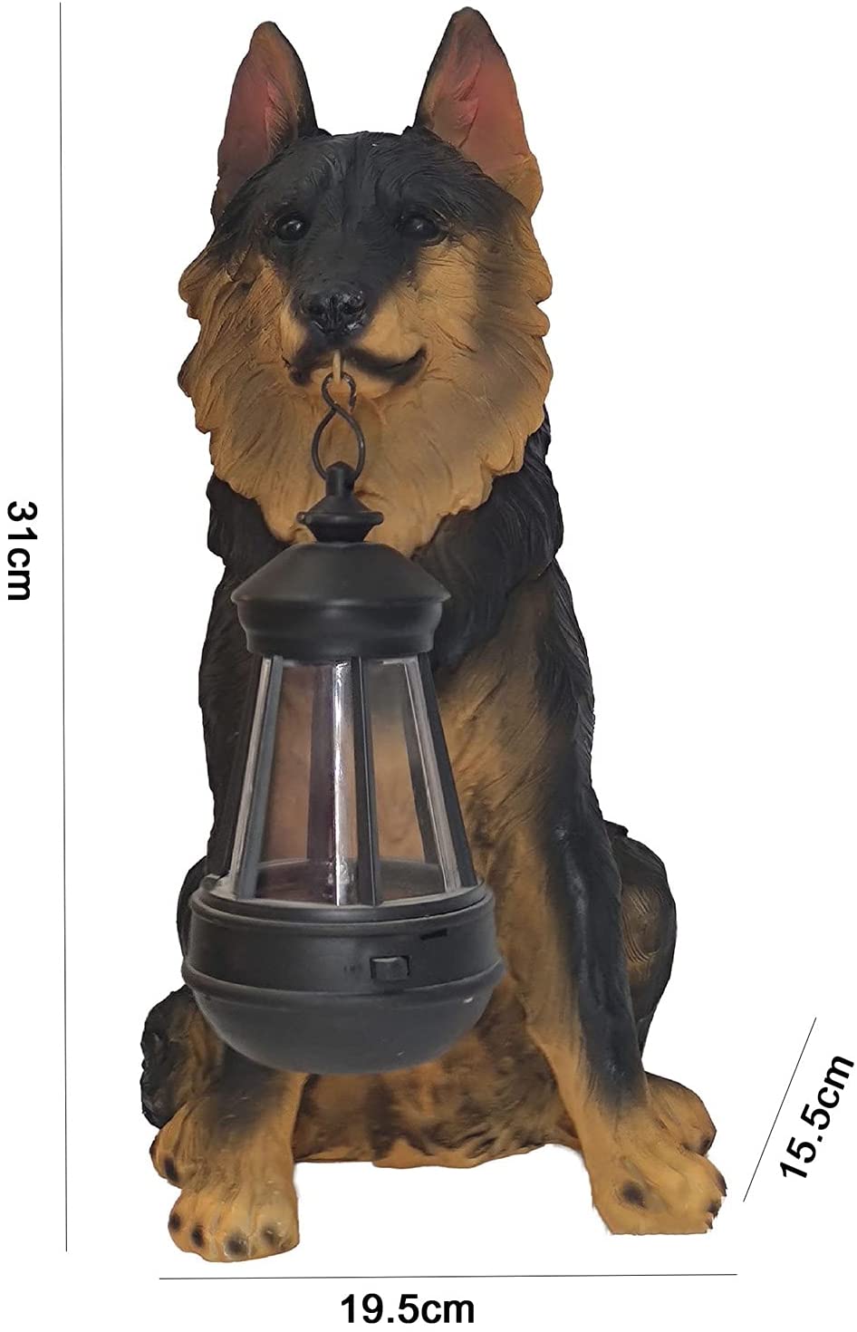 Garden Dog Statues Sculptures,Outdoor Dog Puppy Statue with Solar Led Light,Resin  Dog Figurine Ornaments for Garden Lawn Patio Realistic Dog Decor Gift 